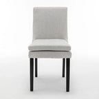 Lot de 2 chaises de salle à manger modernes, chaises de cuisine et de salle à manger rembourrées avec pieds en bois massif, chaises en tissu de lin capitonné