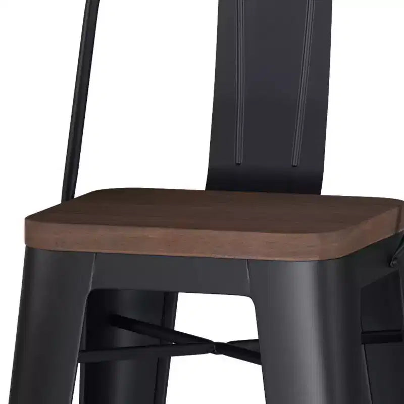 Lot de 2 tabourets de bar Josephine de 30 po en métal et bois à hauteur de comptoir - WyndenHall : Hauteur fixe