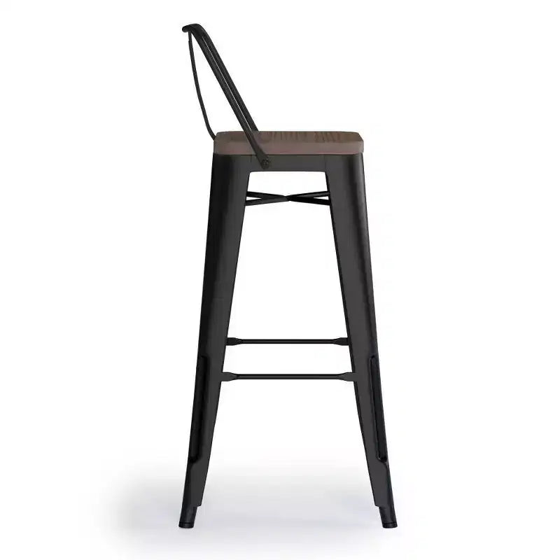 Lot de 2 tabourets de bar Josephine de 30 po en métal et bois à hauteur de comptoir - WyndenHall : Hauteur fixe