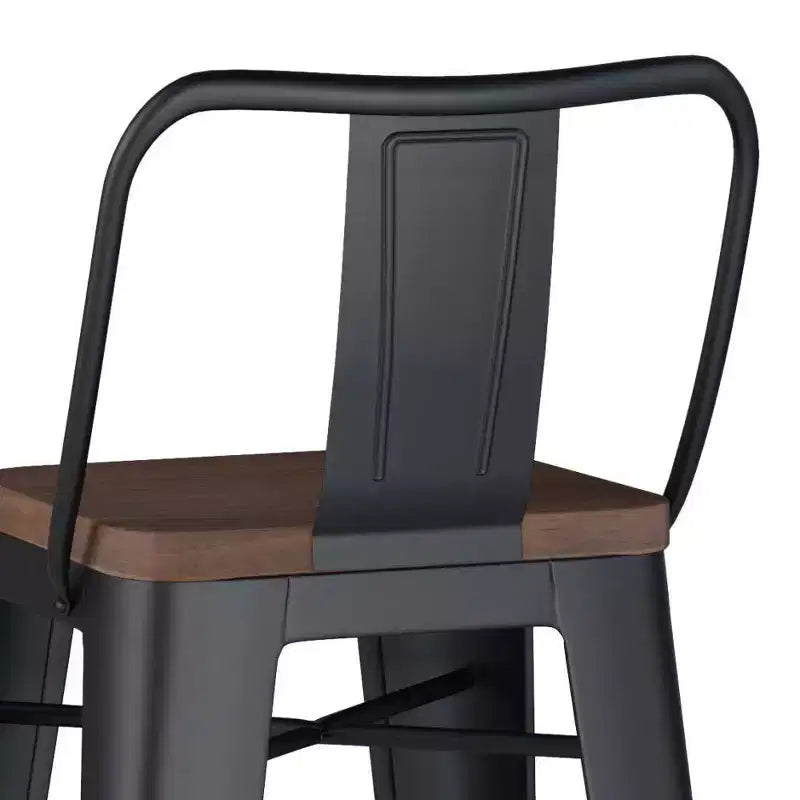 Lot de 2 tabourets de bar Josephine de 30 po en métal et bois à hauteur de comptoir - WyndenHall : Hauteur fixe