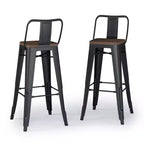 Set of 2 30" Josephine Metal/Wood Counter Height Barstools - WyndenHall: Fixed Height