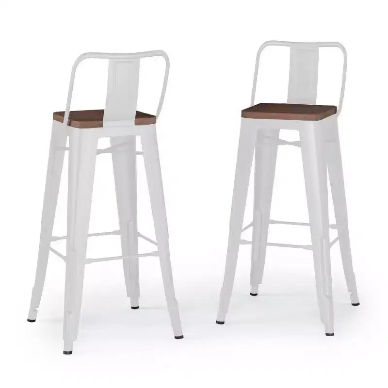 Lot de 2 tabourets de bar Josephine de 30 po en métal et bois à hauteur de comptoir - WyndenHall : Hauteur fixe