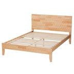 Lit plateforme sculpté en nid d'abeille Hosea Baxton Studio, couleur naturelle