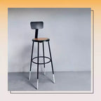 Tabouret en acier avec dossier collection Felix Hampden Furnishings 32-39 po