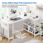 Bureau d'angle moderne avec prises de courant et éclairage LED