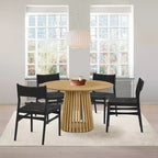 Armen Living – Lot de 2 chaises de salle à manger Erie en corde de papier tressée et bois