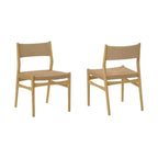 Armen Living – Lot de 2 chaises de salle à manger Erie en corde de papier tressée et bois