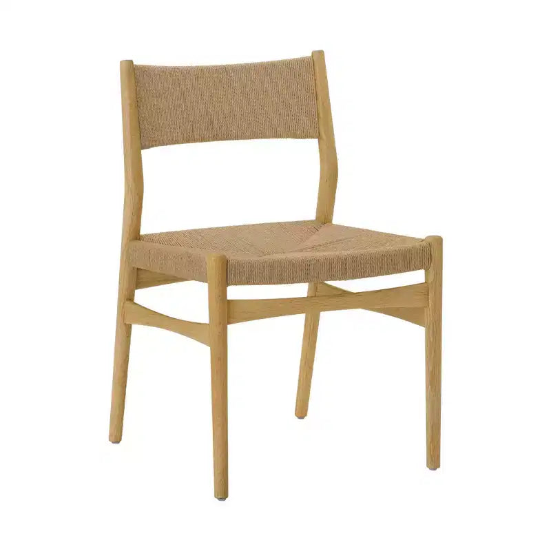 Armen Living – Lot de 2 chaises de salle à manger Erie en corde de papier tressée et bois
