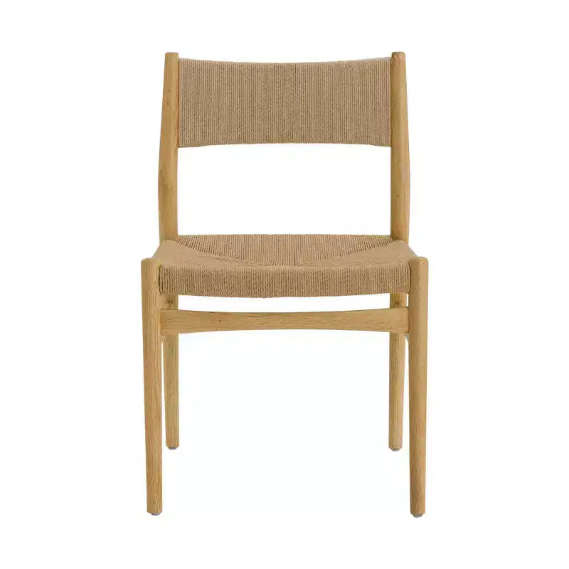 Armen Living – Lot de 2 chaises de salle à manger Erie en corde de papier tressée et bois