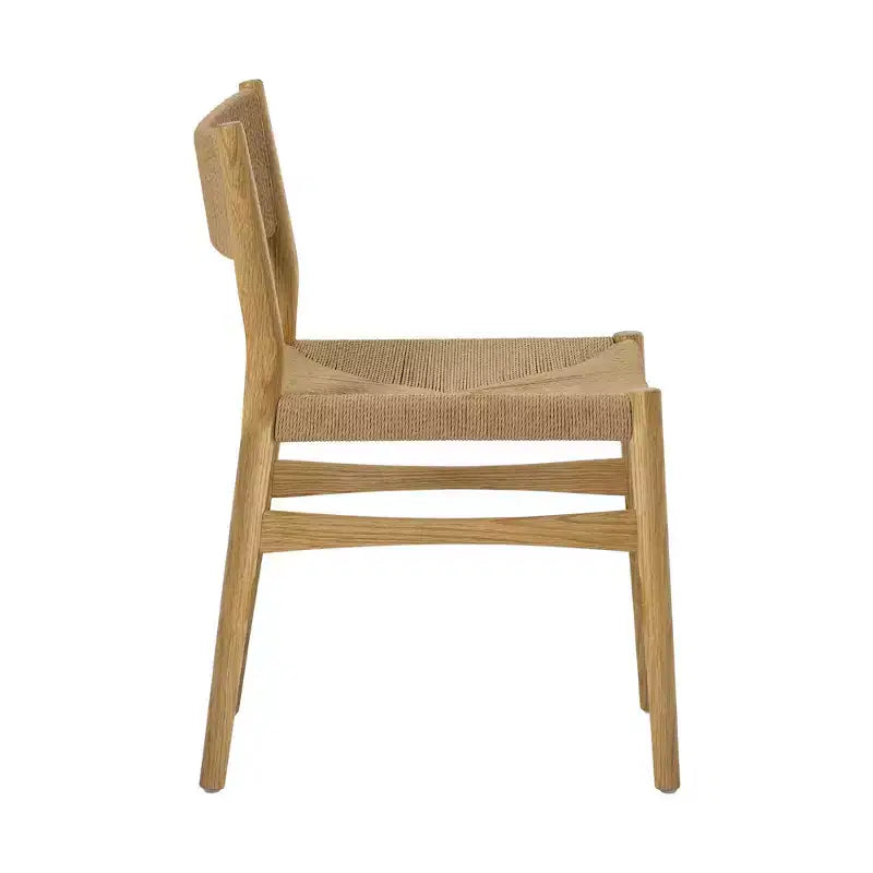 Armen Living – Lot de 2 chaises de salle à manger Erie en corde de papier tressée et bois