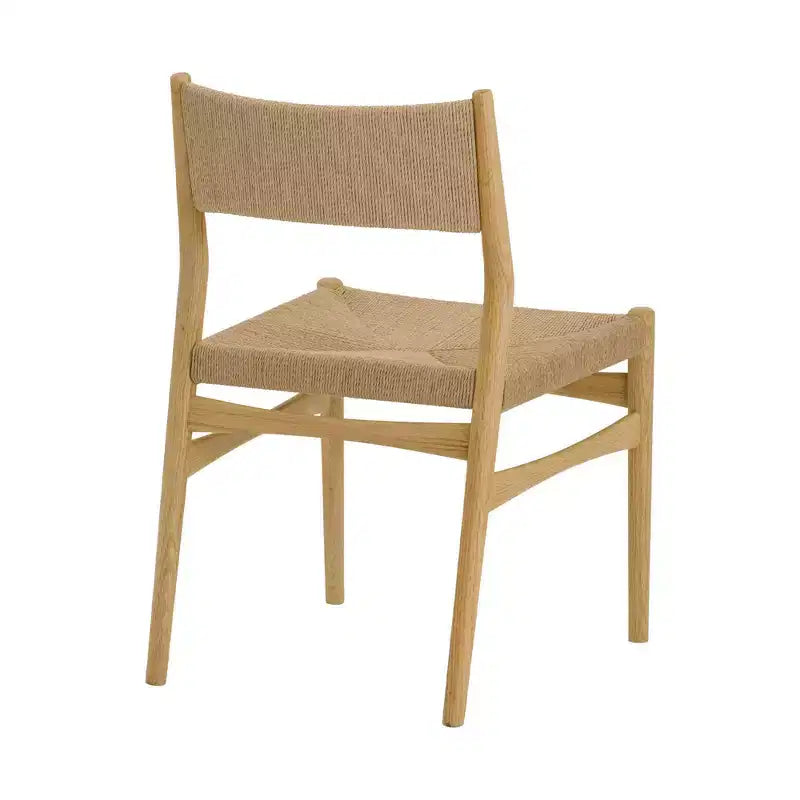 Armen Living – Lot de 2 chaises de salle à manger Erie en corde de papier tressée et bois