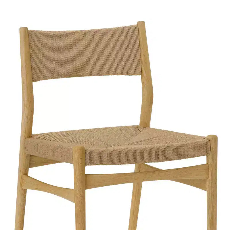 Armen Living – Lot de 2 chaises de salle à manger Erie en corde de papier tressée et bois