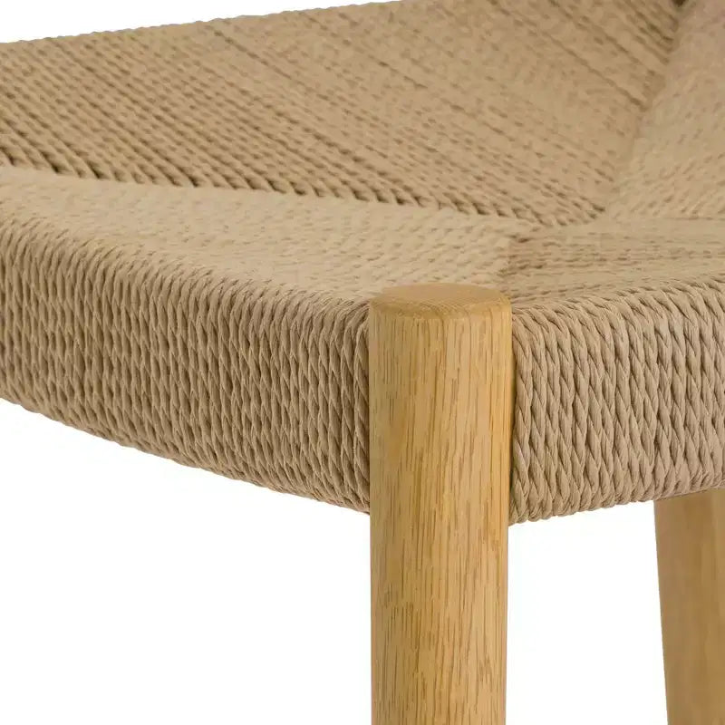 Armen Living – Lot de 2 chaises de salle à manger Erie en corde de papier tressée et bois