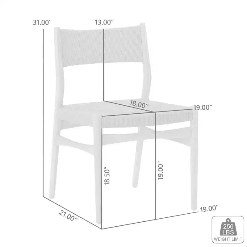 Armen Living – Lot de 2 chaises de salle à manger Erie en corde de papier tressée et bois
