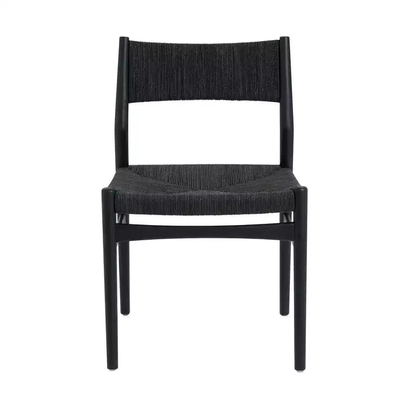 Armen Living – Lot de 2 chaises de salle à manger Erie en corde de papier tressée et bois