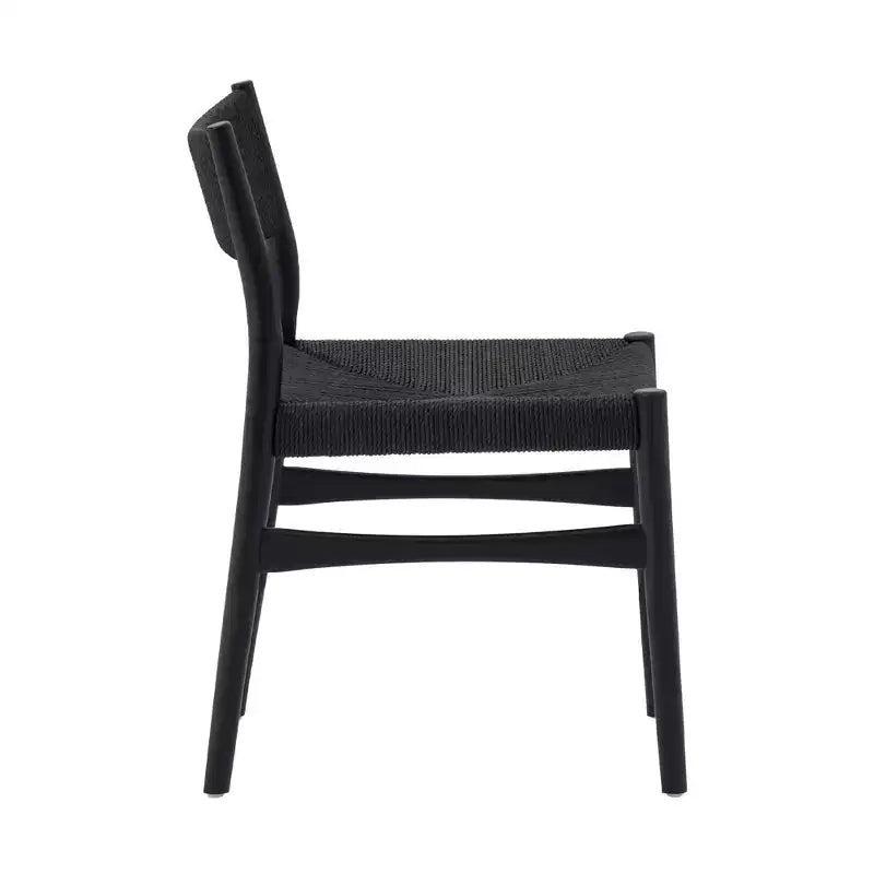 Armen Living – Lot de 2 chaises de salle à manger Erie en corde de papier tressée et bois