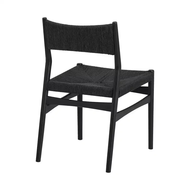 Armen Living – Lot de 2 chaises de salle à manger Erie en corde de papier tressée et bois