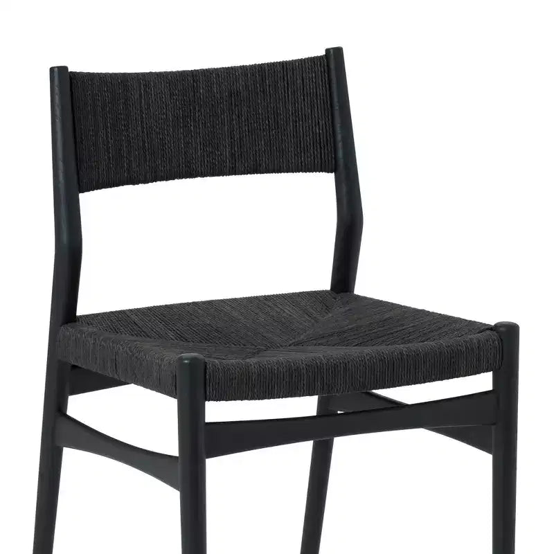 Armen Living – Lot de 2 chaises de salle à manger Erie en corde de papier tressée et bois