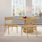 Armen Living – Lot de 2 chaises de salle à manger Erie en corde de papier tressée et bois