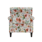 Fauteuil d'appoint traditionnel à accoudoirs roulés Handy Living Janet avec clous en étain et motif floral