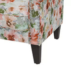 Fauteuil d'appoint traditionnel à accoudoirs roulés Handy Living Janet avec clous en étain et motif floral