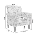 Fauteuil d'appoint traditionnel à accoudoirs roulés Handy Living Janet avec clous en étain et motif floral