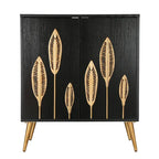 Buffet Mid-century Modern à 2 portes - Meuble d'appoint or antique avec étagère de rangement pour salon/salle à manger