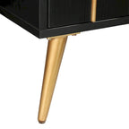 Buffet Mid-century Modern à 2 portes - Meuble d'appoint or antique avec étagère de rangement pour salon/salle à manger