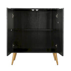 Buffet Mid-century Modern à 2 portes - Meuble d'appoint or antique avec étagère de rangement pour salon/salle à manger