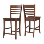 International Concepts Tabouret de bar à hauteur de comptoir 24 po Roma en bois massif, expresso