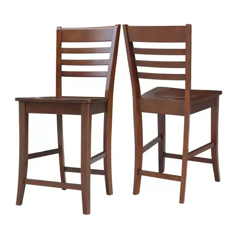 International Concepts Tabouret de bar à hauteur de comptoir 24 po Roma en bois massif, expresso