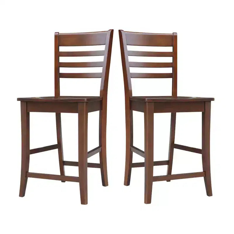 International Concepts Tabouret de bar à hauteur de comptoir 24 po Roma en bois massif, expresso