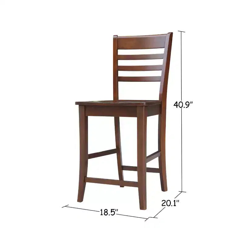 International Concepts Tabouret de bar à hauteur de comptoir 24 po Roma en bois massif, expresso