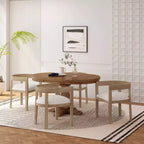 Ensemble de salle à manger 5 pièces en tissu et bois Hudson Christopher Knight Home, clair