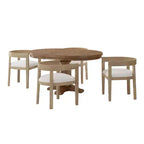 Ensemble de salle à manger 5 pièces en tissu et bois Hudson Christopher Knight Home, clair