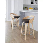 LumiSource Lot de 2 tabourets de bar pivotants Grotto de 24 po (hauteur de comptoir)