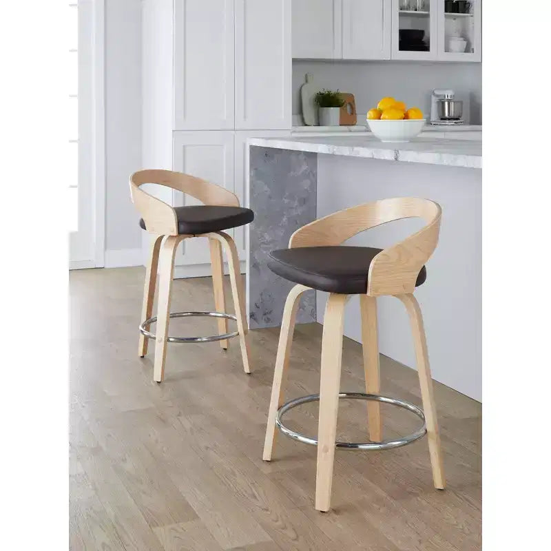 LumiSource Lot de 2 tabourets de bar pivotants Grotto de 24 po (hauteur de comptoir)