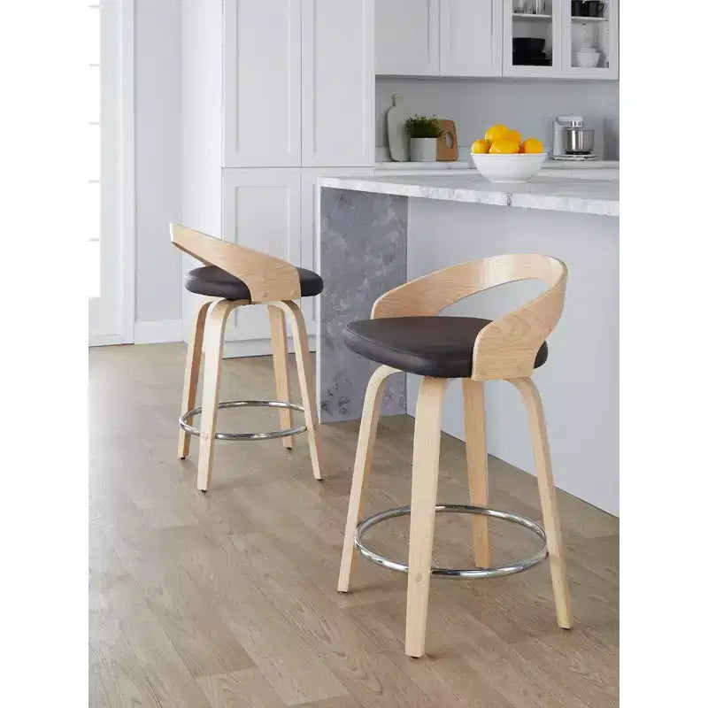LumiSource Lot de 2 tabourets de bar pivotants Grotto de 24 po (hauteur de comptoir)