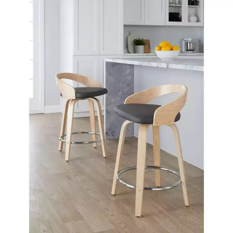 LumiSource Lot de 2 tabourets de bar pivotants Grotto de 24 po (hauteur de comptoir)