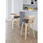 LumiSource Lot de 2 tabourets de bar pivotants Grotto de 24 po (hauteur de comptoir)