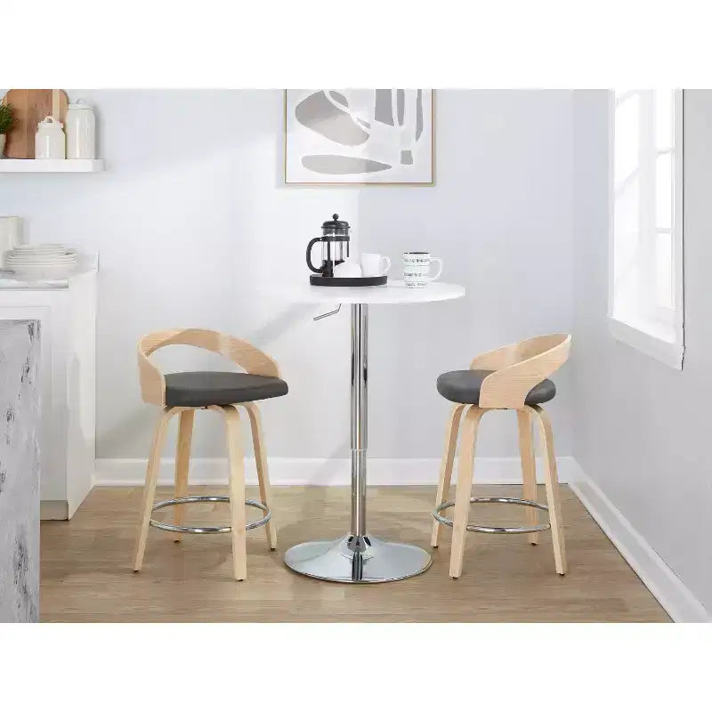 LumiSource Lot de 2 tabourets de bar pivotants Grotto de 24 po (hauteur de comptoir)