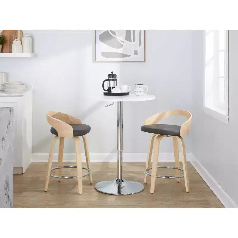LumiSource Lot de 2 tabourets de bar pivotants Grotto de 24 po (hauteur de comptoir)