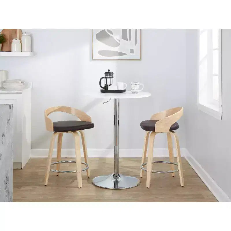 LumiSource Lot de 2 tabourets de bar pivotants Grotto de 24 po (hauteur de comptoir)