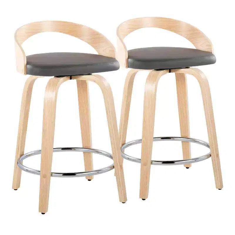 LumiSource Lot de 2 tabourets de bar pivotants Grotto de 24 po (hauteur de comptoir)