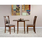 Table de salle à manger International Concepts Small Dual Drop Leaf avec 2 chaises San Remo Splat