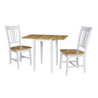 Table de salle à manger International Concepts Small Dual Drop Leaf avec 2 chaises San Remo Splat