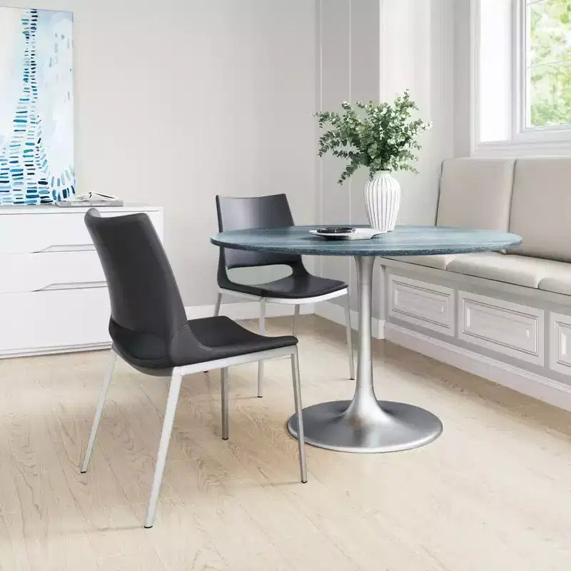 Lot de 2 chaises de salle à manger Geary - ZM Home : Rembourrées, cadre en acier