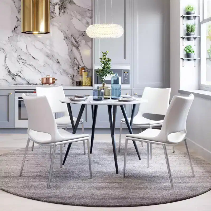 Lot de 2 chaises de salle à manger Geary - ZM Home : Rembourrées, cadre en acier