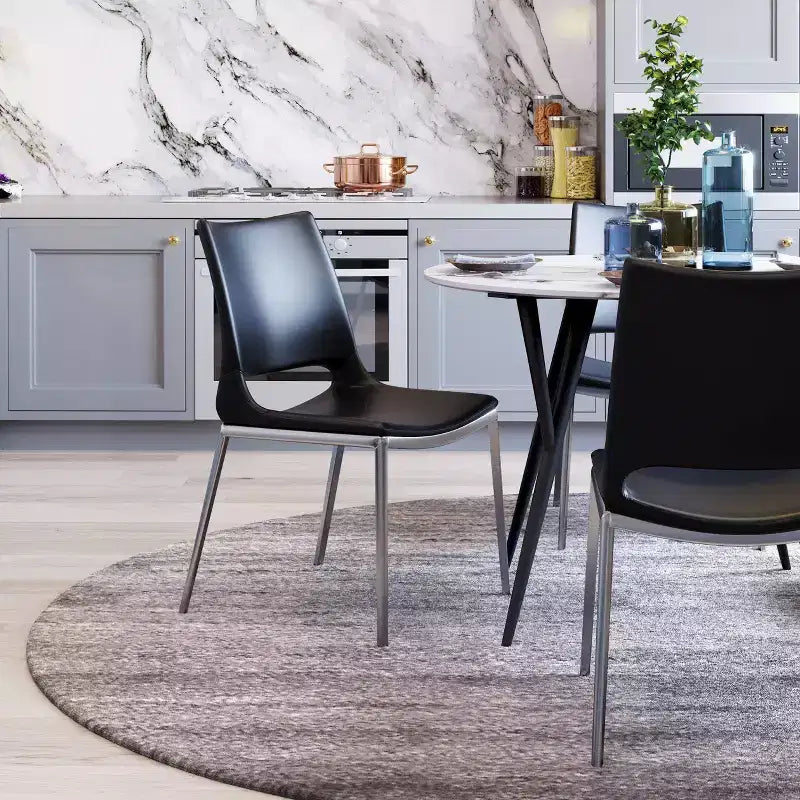Lot de 2 chaises de salle à manger Geary - ZM Home : Rembourrées, cadre en acier