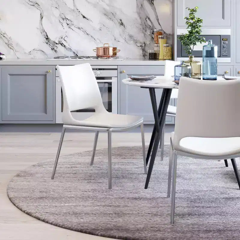 Lot de 2 chaises de salle à manger Geary - ZM Home : Rembourrées, cadre en acier